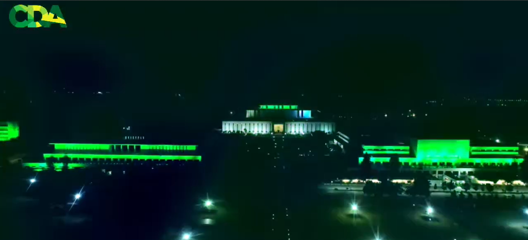 Islamabad Shines in Green Lights to Celebrate Historic Pakistan–Saudi Arabia Strategic Defense Agreement (SMDA)