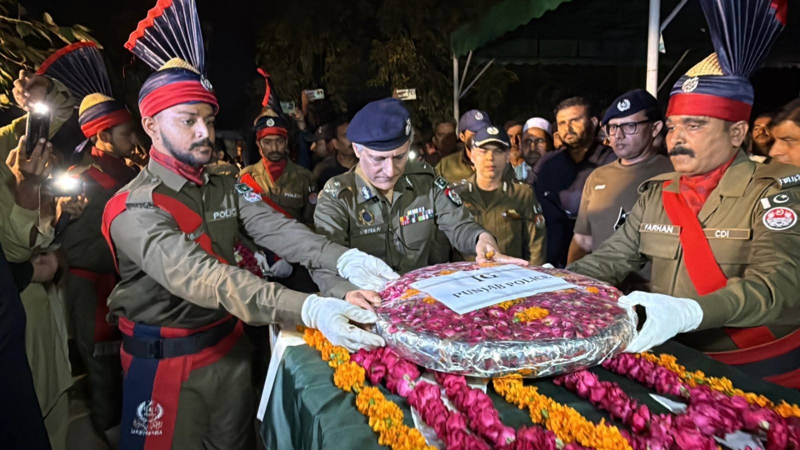 IG Punjab Dr. Usman Anwar Pays Tribute to Martyred SHO Shahzad Nawaz